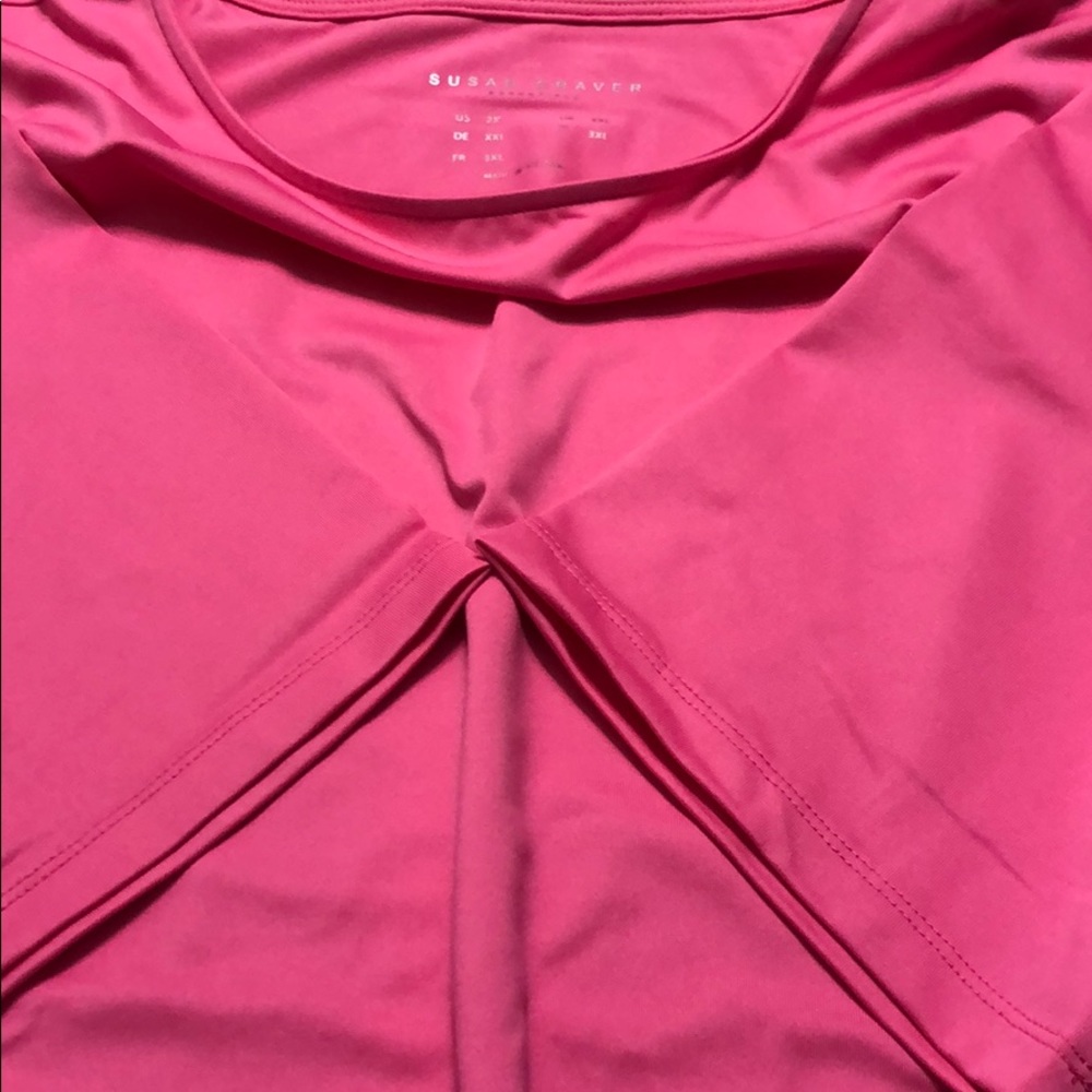 Susan Graves 2xl pink silk t shirt BRAND NEW